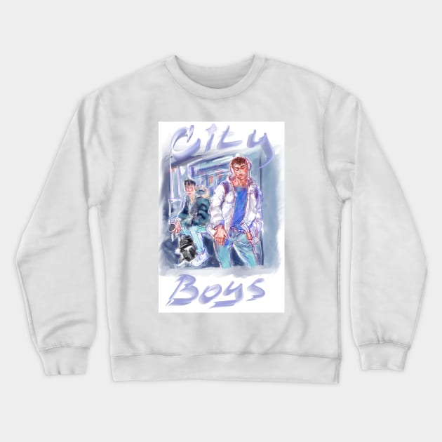 Subway boys Crewneck Sweatshirt by blauetauben